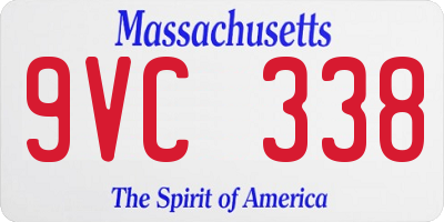 MA license plate 9VC338