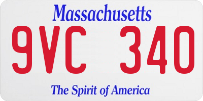 MA license plate 9VC340