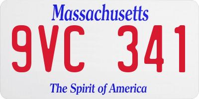 MA license plate 9VC341
