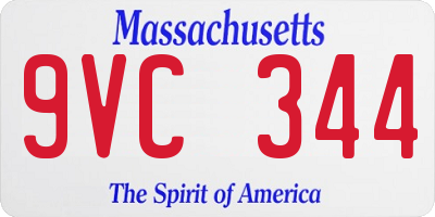 MA license plate 9VC344
