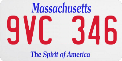 MA license plate 9VC346