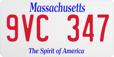 MA license plate 9VC347