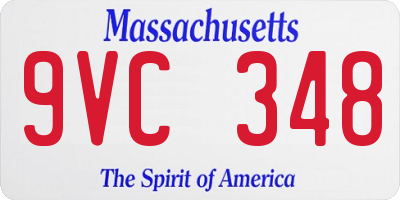 MA license plate 9VC348