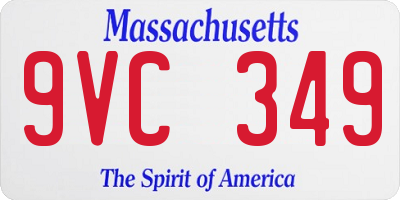 MA license plate 9VC349