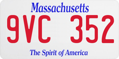MA license plate 9VC352