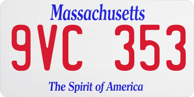 MA license plate 9VC353