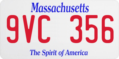 MA license plate 9VC356