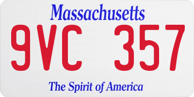 MA license plate 9VC357