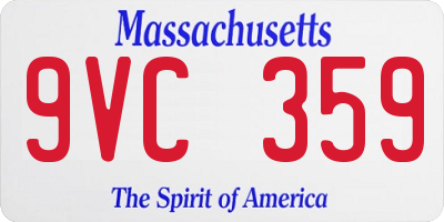 MA license plate 9VC359