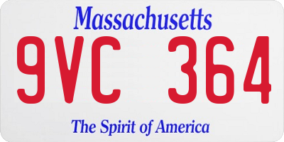 MA license plate 9VC364
