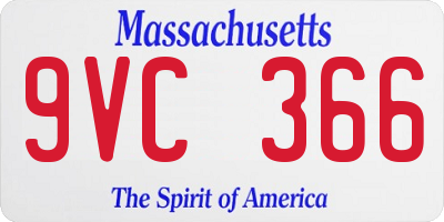 MA license plate 9VC366