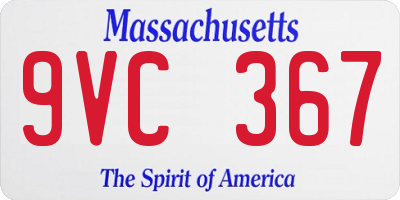 MA license plate 9VC367