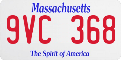 MA license plate 9VC368