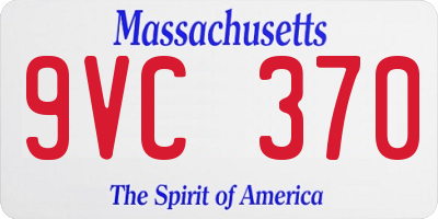 MA license plate 9VC370