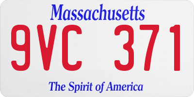 MA license plate 9VC371