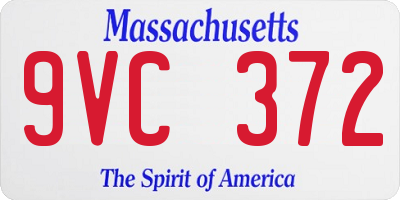 MA license plate 9VC372