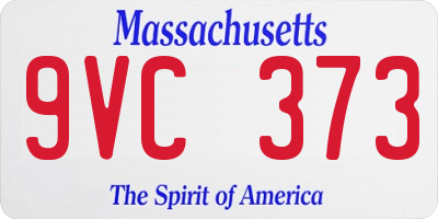 MA license plate 9VC373