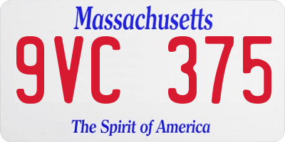 MA license plate 9VC375