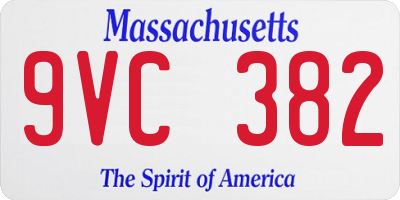 MA license plate 9VC382