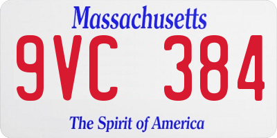 MA license plate 9VC384