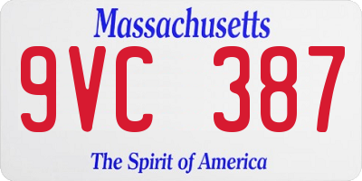 MA license plate 9VC387