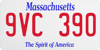 MA license plate 9VC390