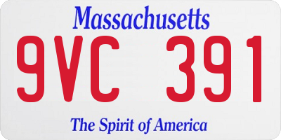MA license plate 9VC391