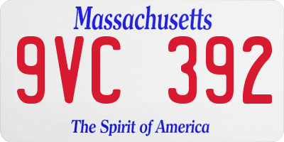 MA license plate 9VC392