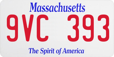 MA license plate 9VC393