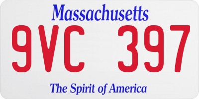 MA license plate 9VC397
