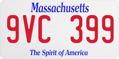MA license plate 9VC399