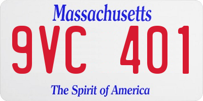 MA license plate 9VC401