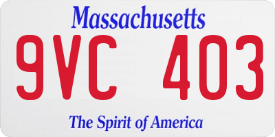 MA license plate 9VC403