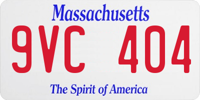 MA license plate 9VC404