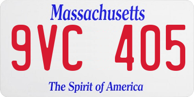 MA license plate 9VC405