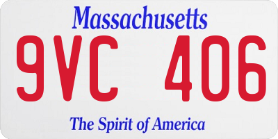 MA license plate 9VC406