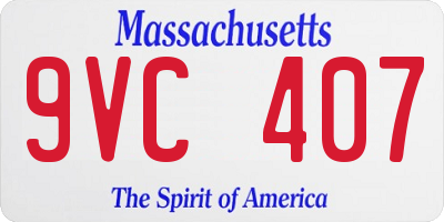 MA license plate 9VC407
