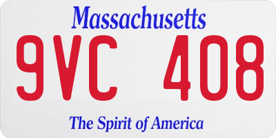MA license plate 9VC408