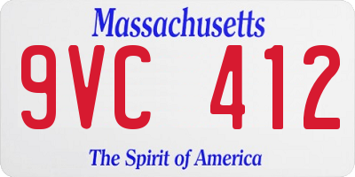 MA license plate 9VC412