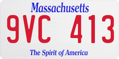 MA license plate 9VC413