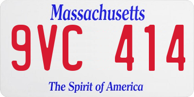 MA license plate 9VC414