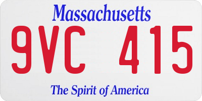 MA license plate 9VC415