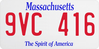 MA license plate 9VC416