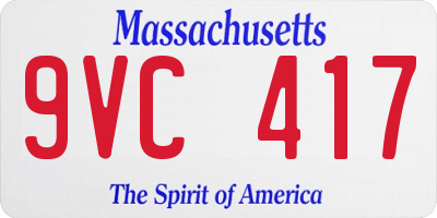 MA license plate 9VC417