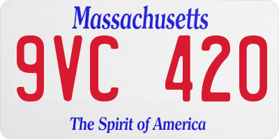 MA license plate 9VC420