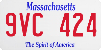 MA license plate 9VC424
