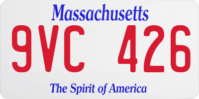 MA license plate 9VC426
