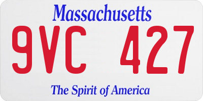 MA license plate 9VC427