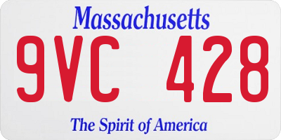 MA license plate 9VC428
