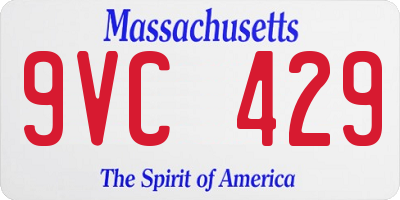 MA license plate 9VC429
